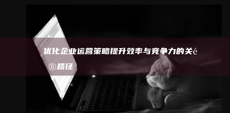 优化企业运营策略：提升效率与竞争力的关键路径